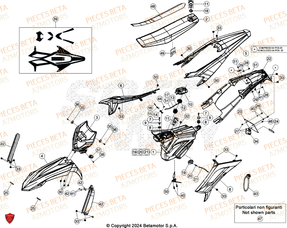 CARENAGES pour RR 125 4T X GREY 24