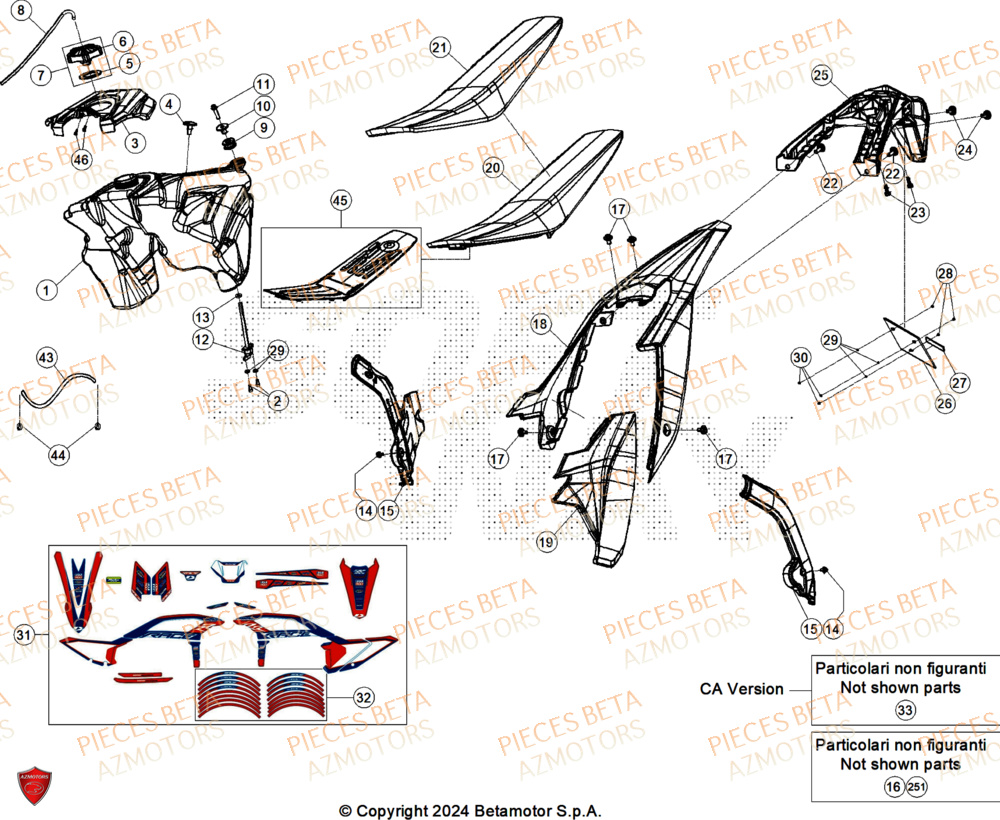 Carenages Arriere BETA Pièces Beta RR 125 2T RACE - 2025