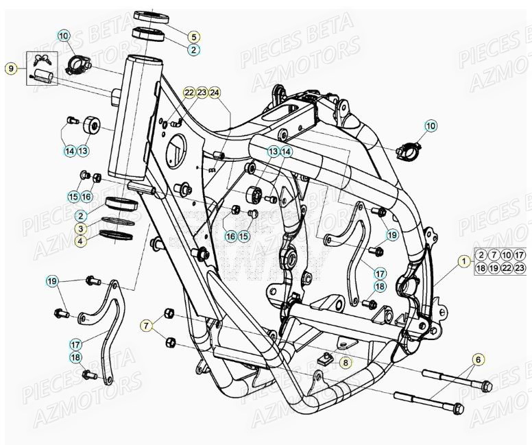 Chassis BETA Pièces RR 125 RACING 2T - 2020
