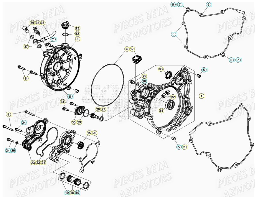 Couvercle Embrayage BETA Pièces RR 125 RACING 2T - 2020