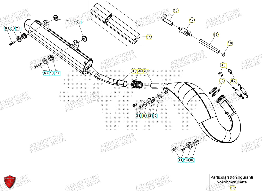 Echappement BETA Pièces Beta RR 125 2T RACING - 2024