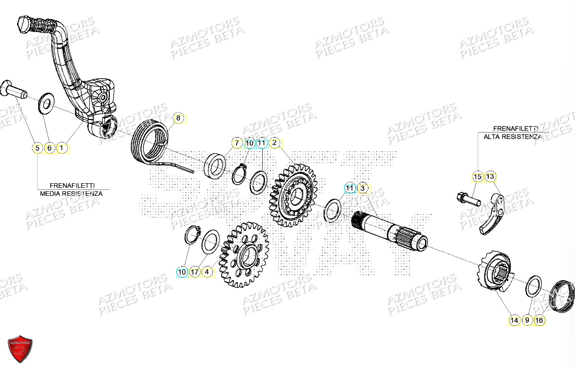 Kick Starter BETA Pièces Beta RR 125 2T RACING - 2024