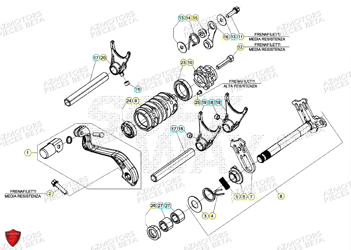 Levier Boite A Vitesses BETA Pièces Beta RR 125 2T RACING - 2024