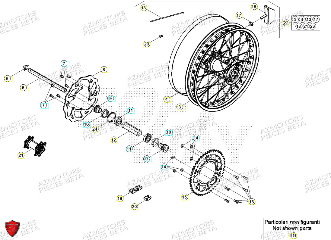 Roue Arriere BETA Pièces Beta RR 125 2T RACING - 2024