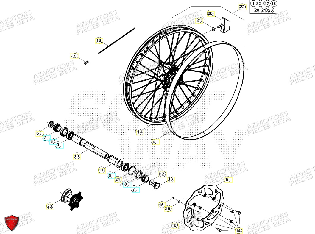 Roue Avant BETA Pièces Beta RR 125 2T RACING - 2024