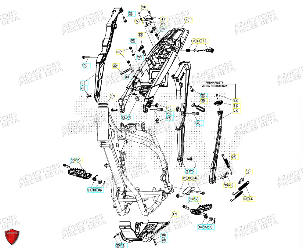 ACCESSOIRES DU CHASSIS BETA RR 200 2T 2024