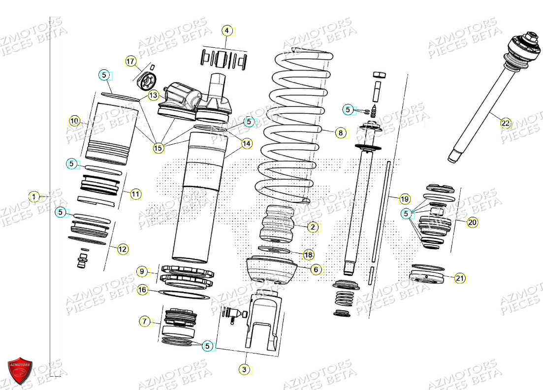 Amortisseur BETA Pieces Beta RR 200 2T - 2024