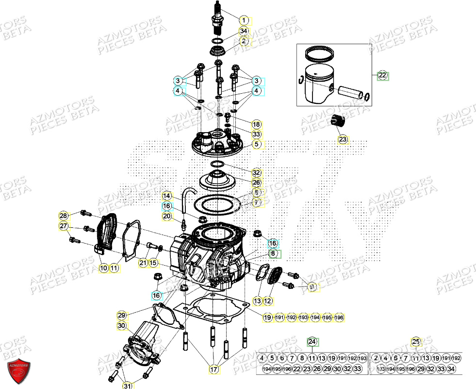 Carburateur BETA Pieces Beta RR 200 2T - 2024