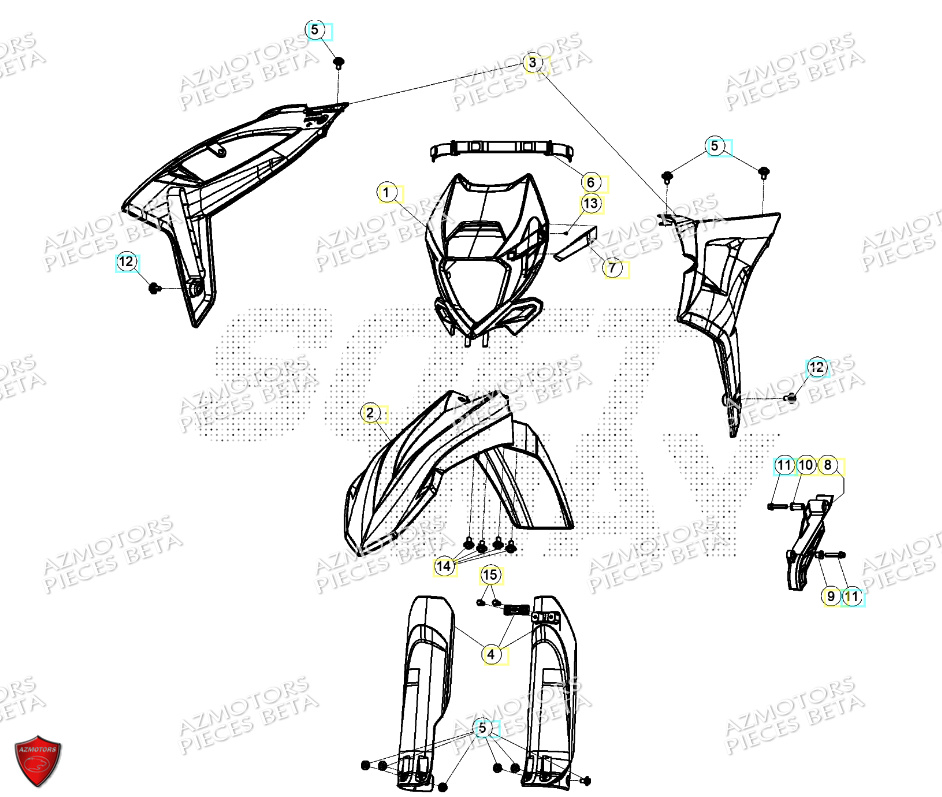 Carenages Avant BETA Pieces Beta RR 200 2T - 2024