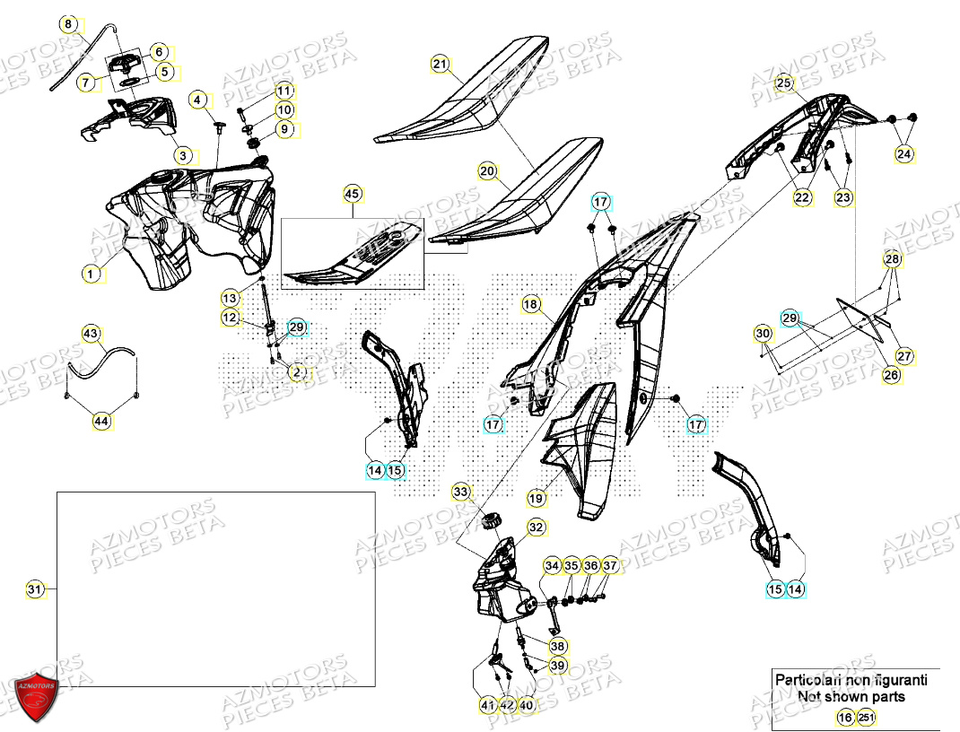 Carenages Reservoir Selle BETA Pieces Beta RR 200 2T - 2024