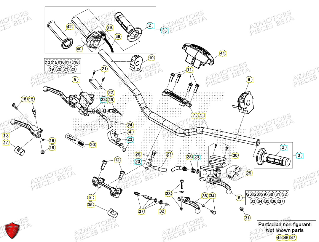 Commandes Guidon BETA Pieces Beta RR 200 2T - 2024