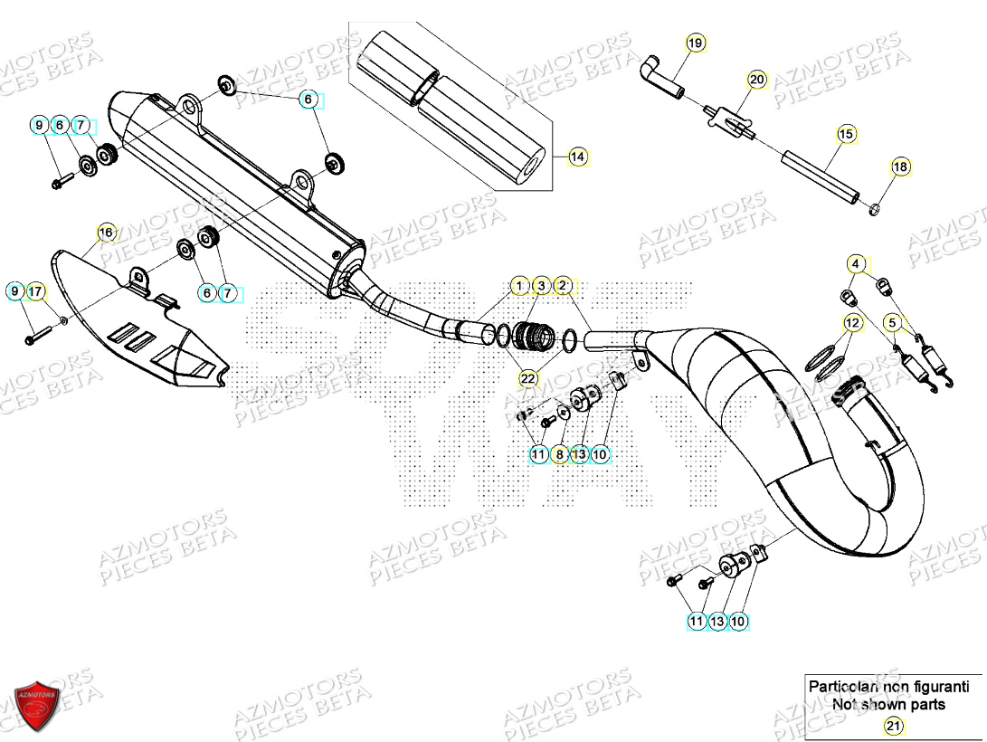 Echappement BETA Pieces Beta RR 200 2T - 2024