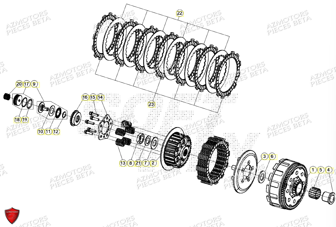 Embrayage BETA Pieces Beta RR 200 2T - 2024