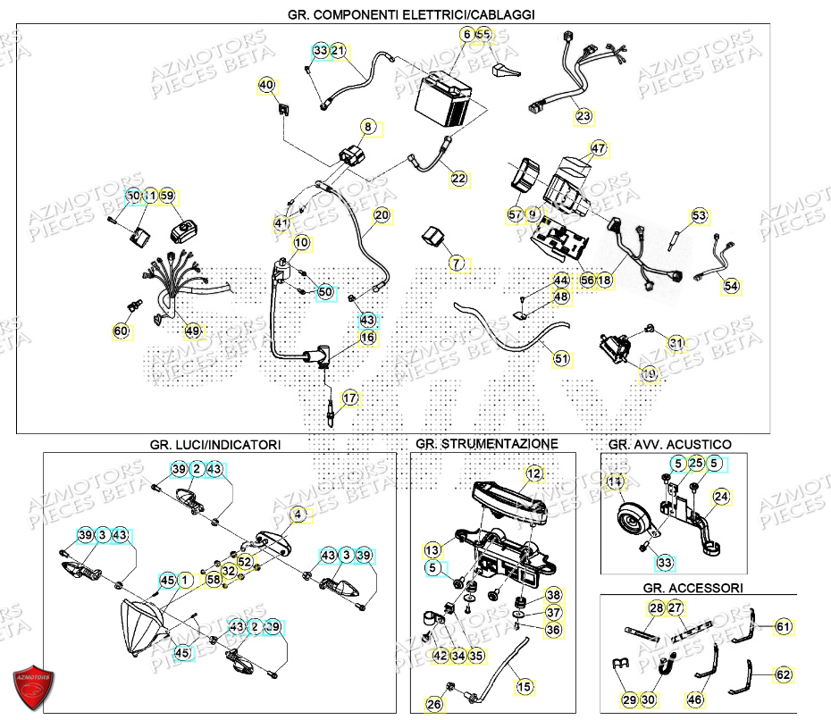 Installation Electrique BETA Pieces Beta RR 200 2T - 2024