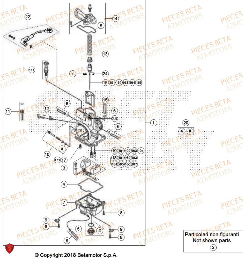 Carburateur BETA Pièces RR 200 RACE 2T - 2025