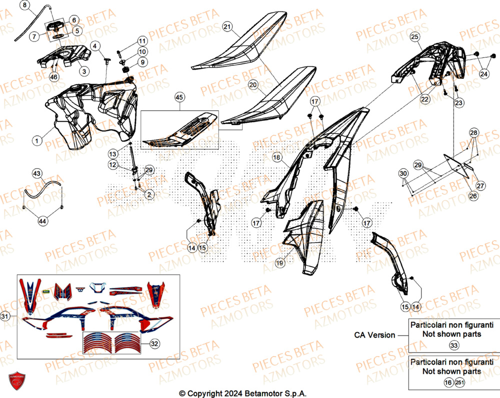 Carenages Arriere BETA Pièces RR 200 RACE 2T - 2025