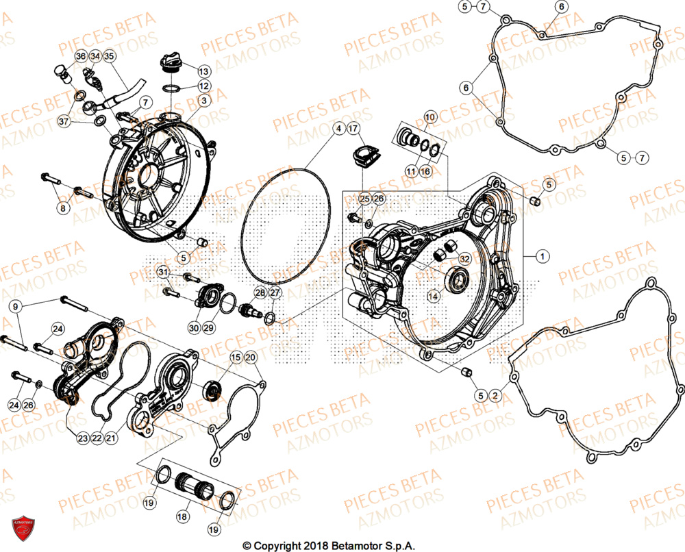 Couvercle Embrayage BETA Pièces RR 200 RACE 2T - 2025