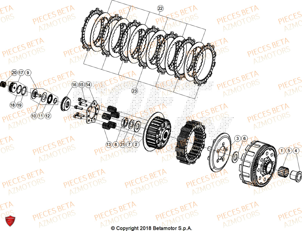 Embrayage BETA Pièces RR 200 RACE 2T - 2025