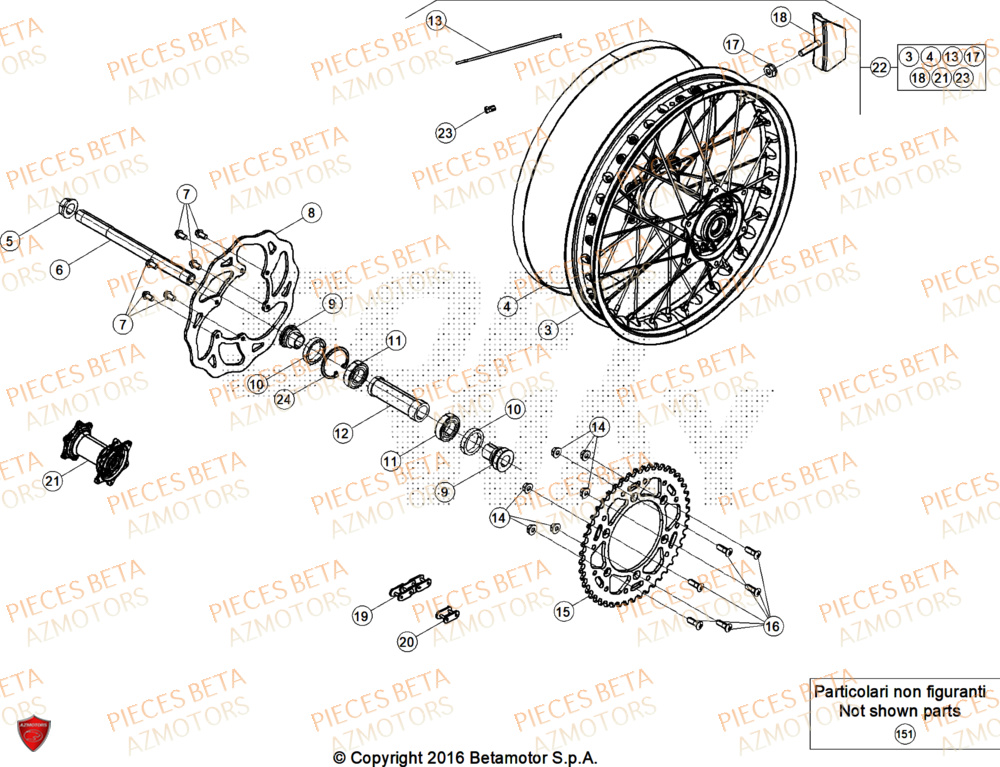 Roue Arriere BETA Pièces RR 200 RACE 2T - 2025