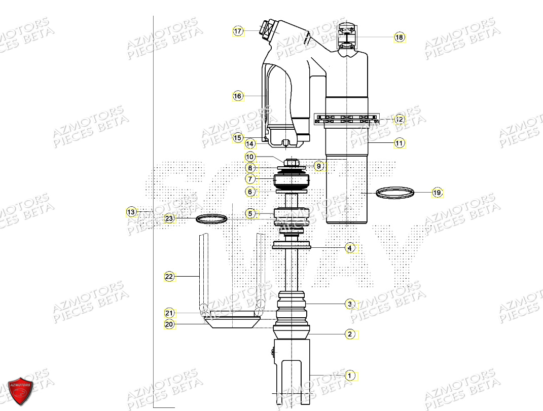 Ammortisseur BETA Pièces RR 200 RACING 2T - 2024