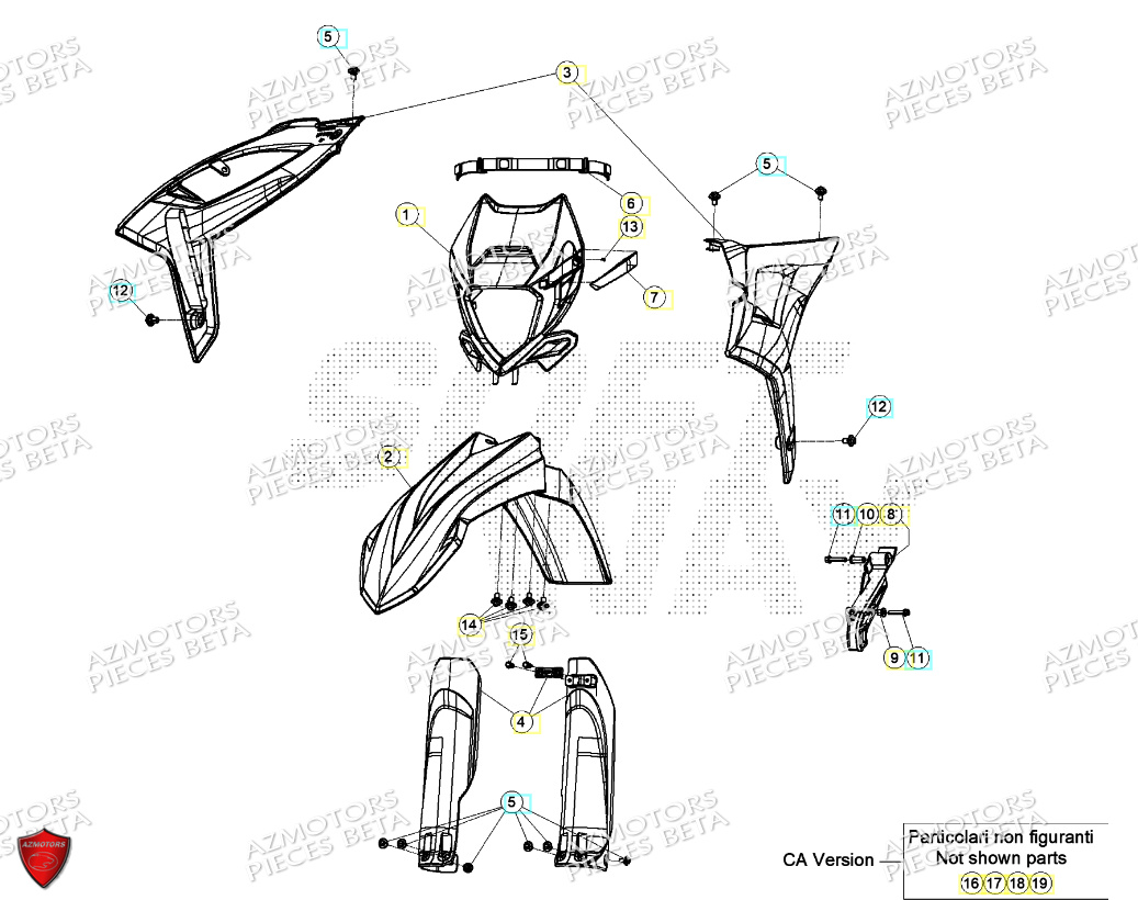 Carenages Avant BETA Pièces RR 200 RACING 2T - 2024