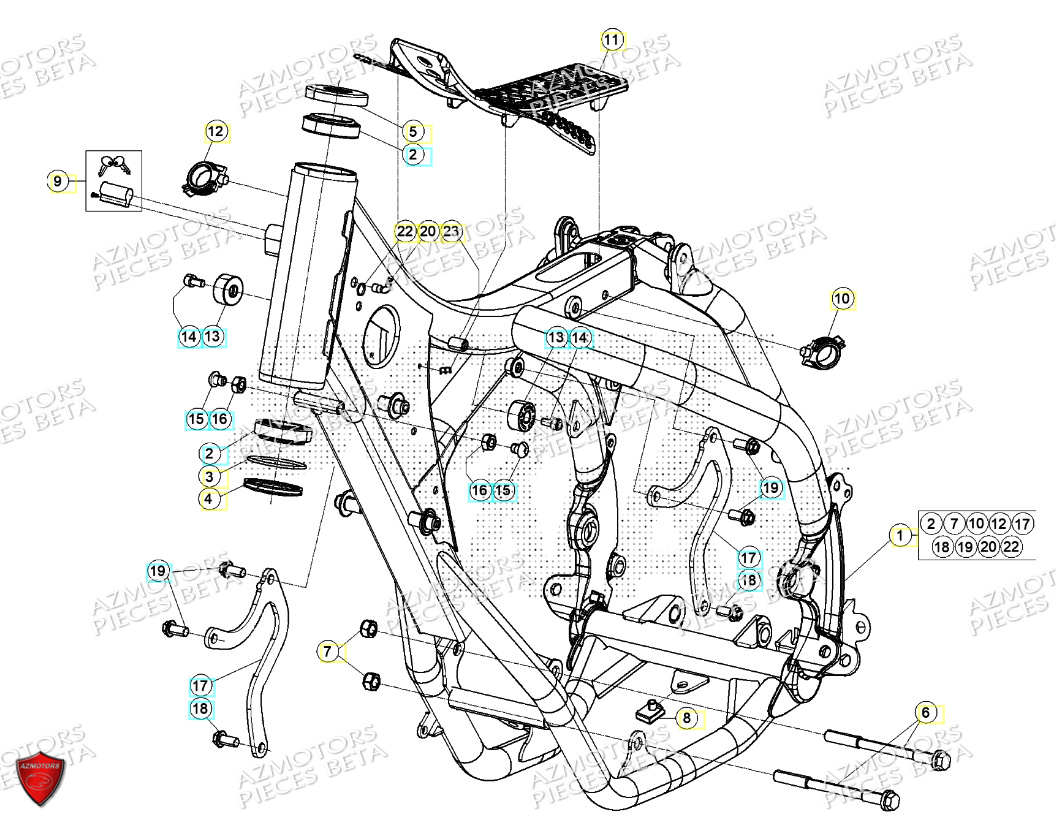 Chassis BETA Pièces RR 200 RACING 2T - 2024