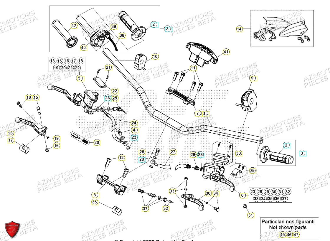 COMMANDES GUIDON BETA RR 200 RACING 2T 24