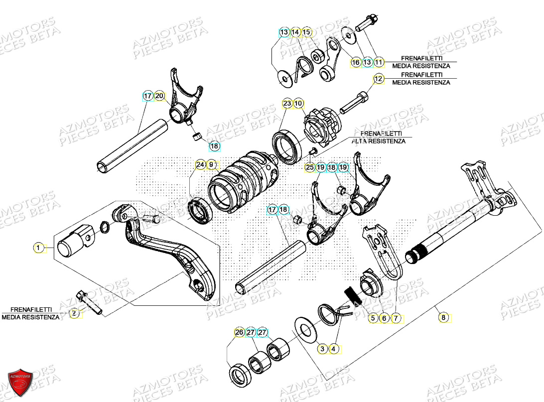 Levier Boite A Vitesses BETA Pièces RR 200 RACING 2T - 2024