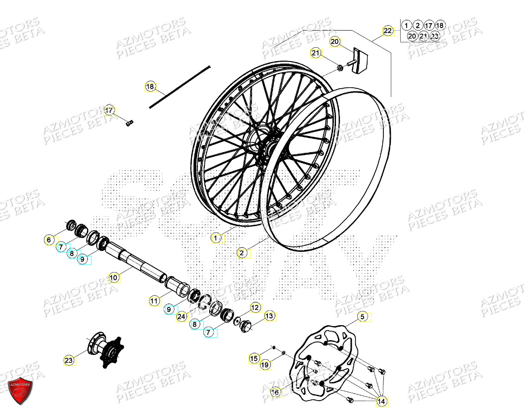 Roue Avant BETA Pièces RR 200 RACING 2T - 2024