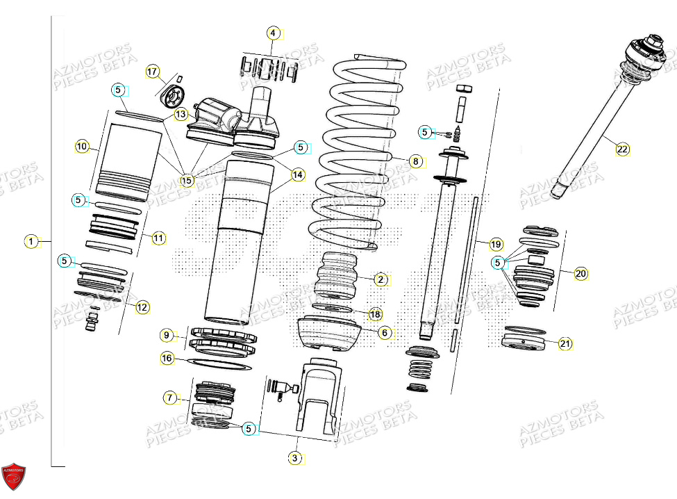 Amortisseur BETA Pieces BETA RR 2T 250 - (2024)