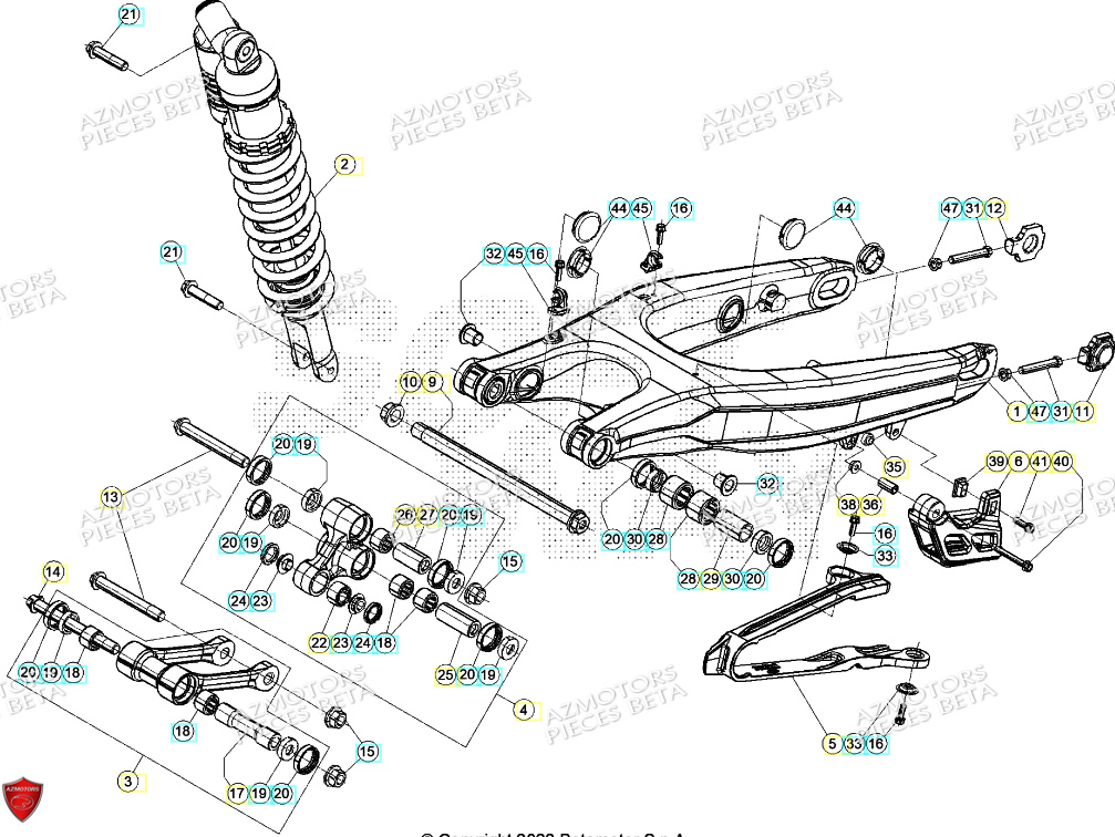 Bras Oscillant BETA Pieces BETA RR 2T 250 - (2024)