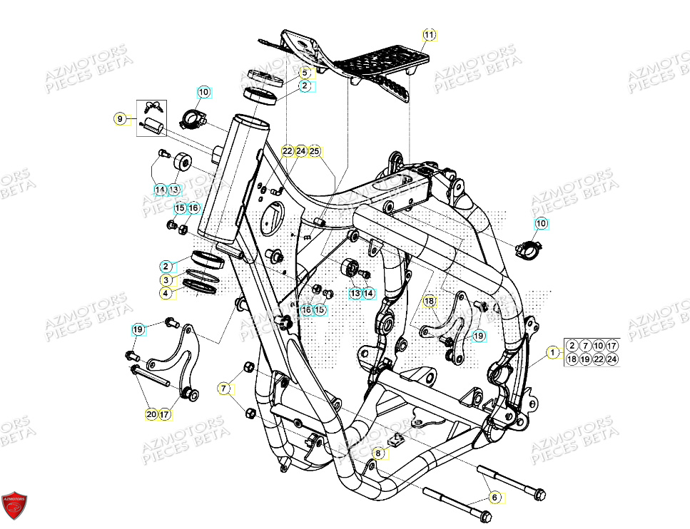 Chassis BETA Pieces BETA RR 2T 250 - (2024)