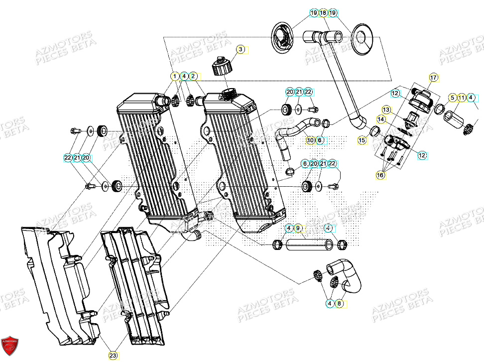 Radiateur BETA Pieces BETA RR 2T 250 - (2024)