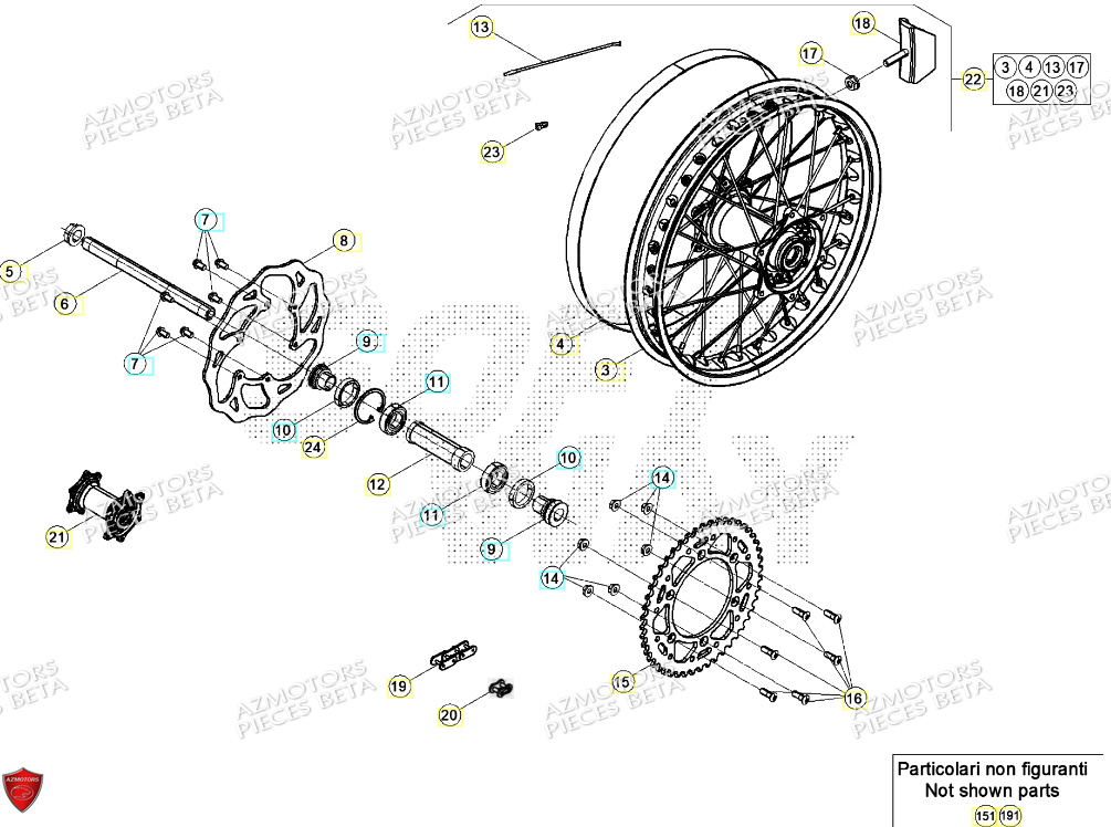 Roue Arriere BETA Pieces BETA RR 2T 250 - (2024)