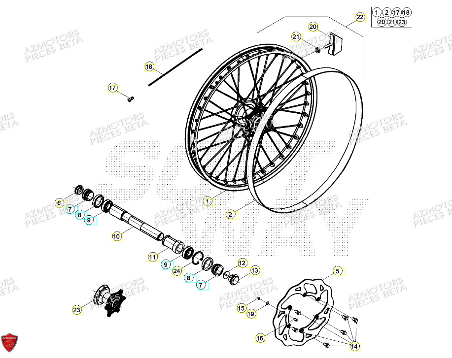 Roue Avant BETA Pieces BETA RR 2T 250 - (2024)