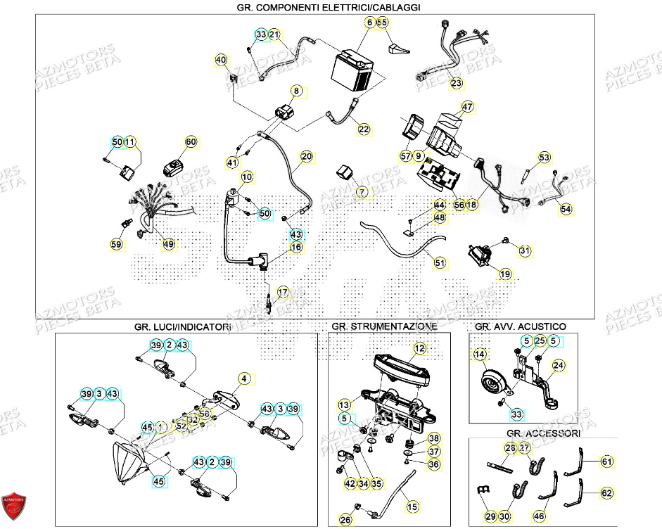 Systeme Electrique BETA Pieces BETA RR 2T 250 - (2024)