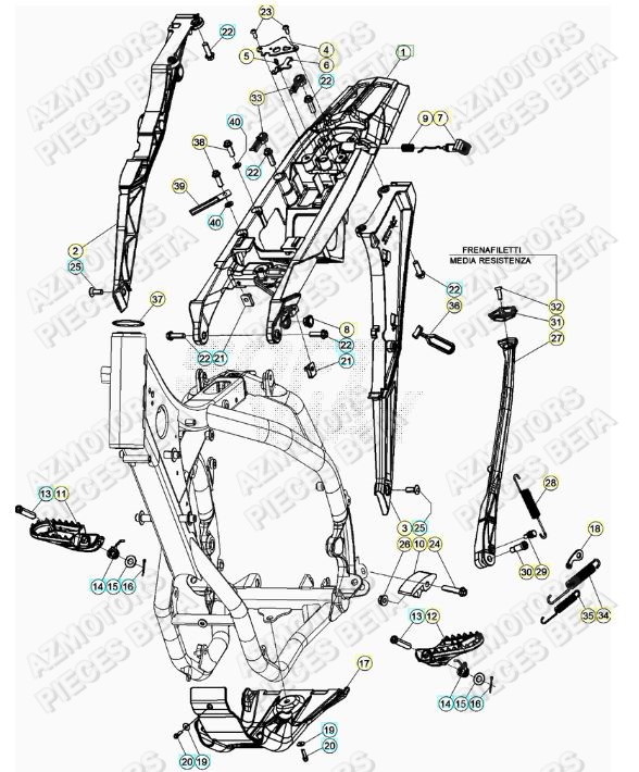 Accessoires Du Chassis BETA Pieces BETA RR 2T 250 - (2020)