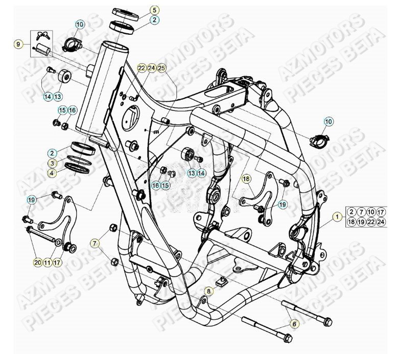Chassis BETA Pieces BETA RR 2T 250 - (2020)