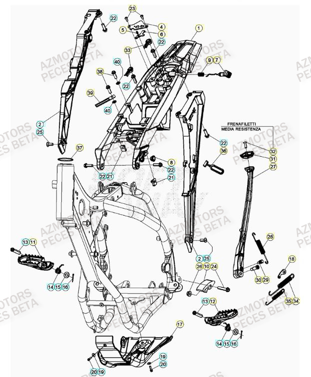 Accessoires Du Chassis BETA Pieces BETA RR 2T 250 - (2022)