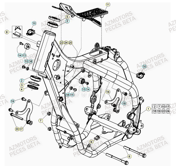 Chassis BETA Pieces BETA RR 2T 250 - (2022)