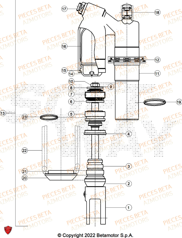 Amortisseur BETA Pieces BETA RR RACE 2T 250 - (2025)