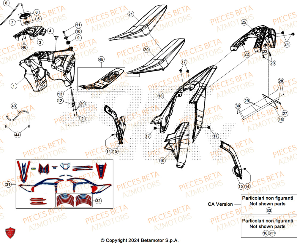 Carenages Arriere BETA Pieces BETA RR RACE 2T 250 - (2025)