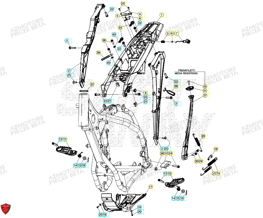 Accessoires Du Chassis BETA Pieces BETA RR RACING 2T 250 - (2024)