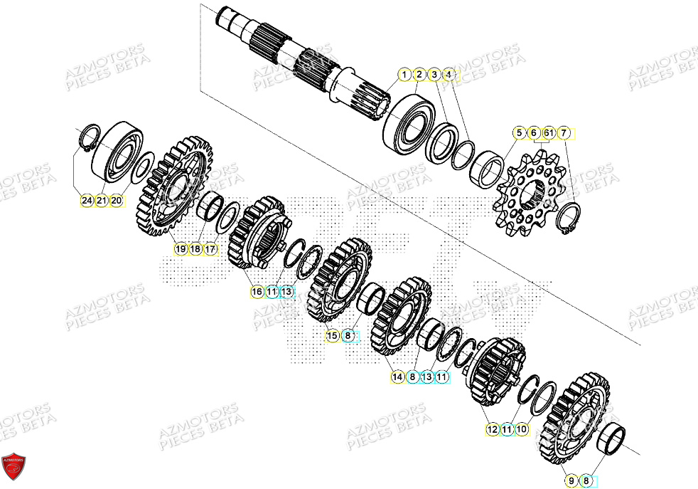 Boite De Vitesses Pignon BETA Pieces BETA RR RACING 2T 250 - (2024)