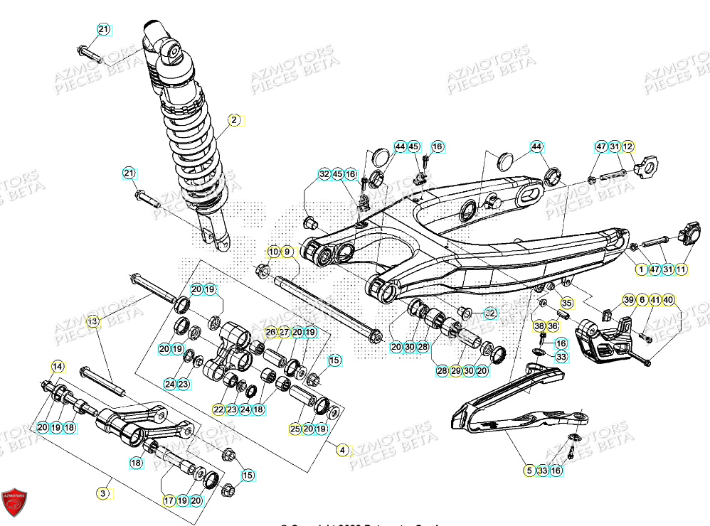 Bras Oscillant BETA Pieces BETA RR RACING 2T 250 - (2024)