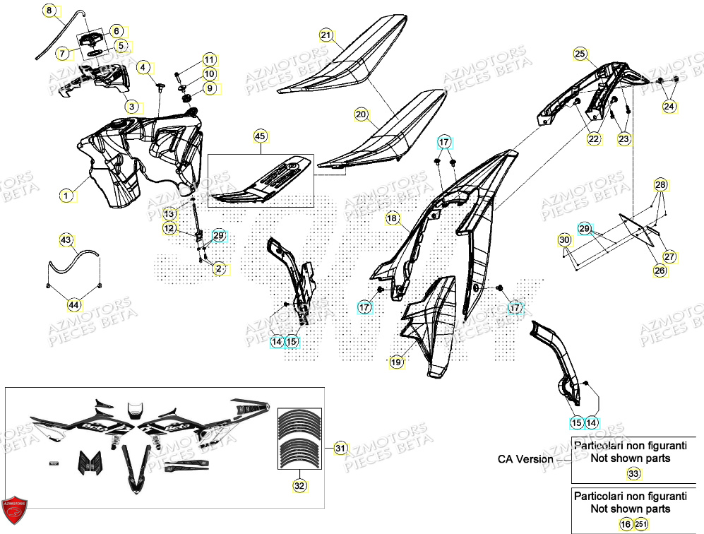 Carenages Reservoir Selle BETA Pieces BETA RR RACING 2T 250 - (2024)