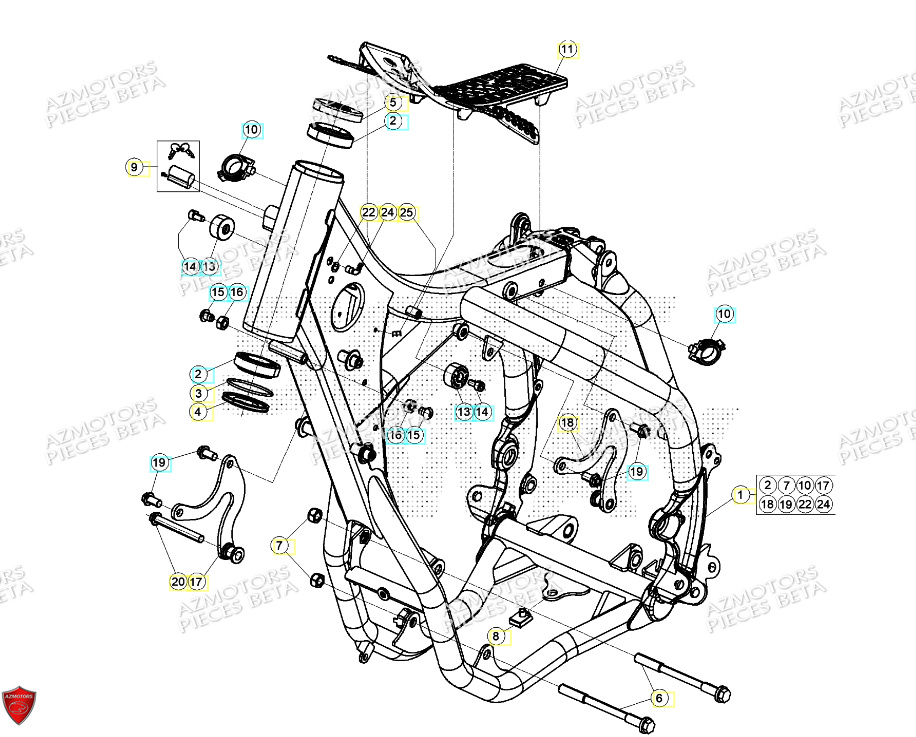 Chassis BETA Pieces BETA RR RACING 2T 250 - (2024)