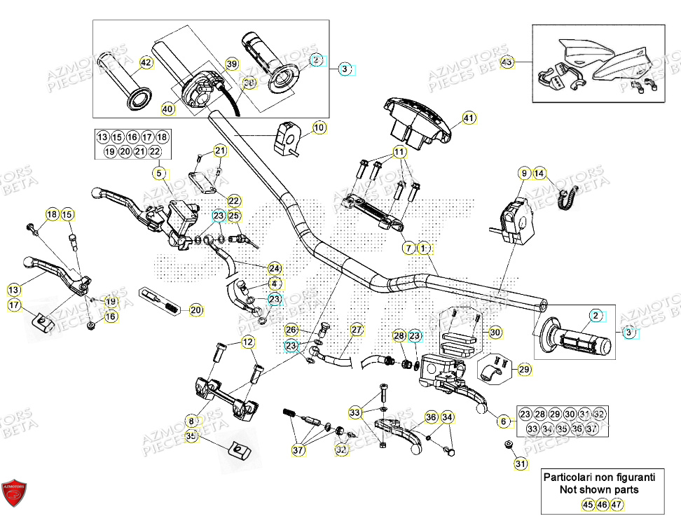 Commandes Guidon BETA Pieces BETA RR RACING 2T 250 - (2024)