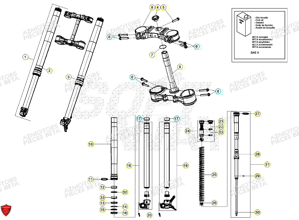 Fourche BETA Pieces BETA RR RACING 2T 250 - (2024)