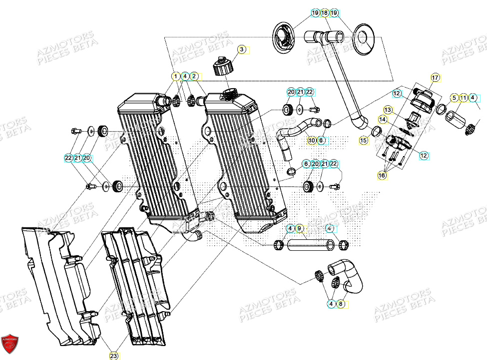 Radiateur BETA Pieces BETA RR RACING 2T 250 - (2024)